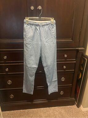 Crewcuts Light Blue Elastic Waist Chambray Pants